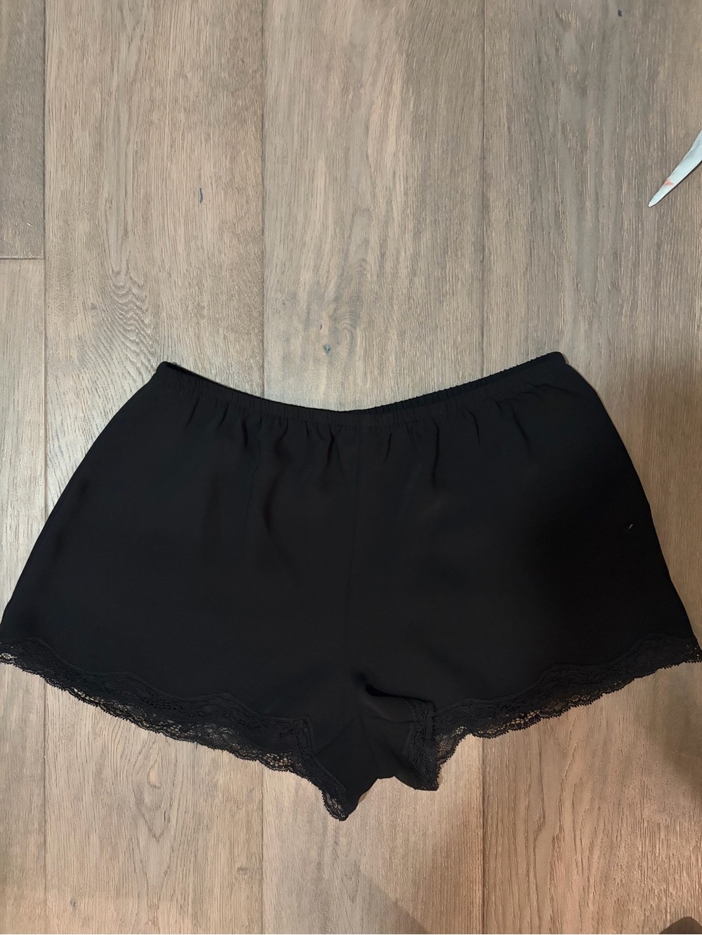 Wilfred Black Lace-Trim Shorts